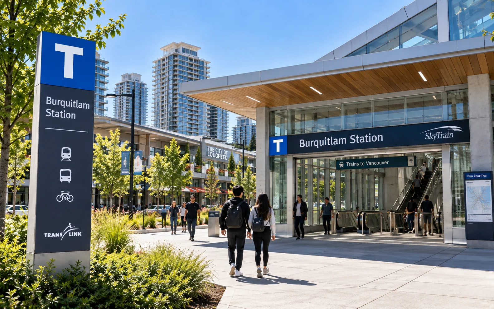 Burquitlam neighbourhood in Coquitlam near Burquitlam SkyTrain Station