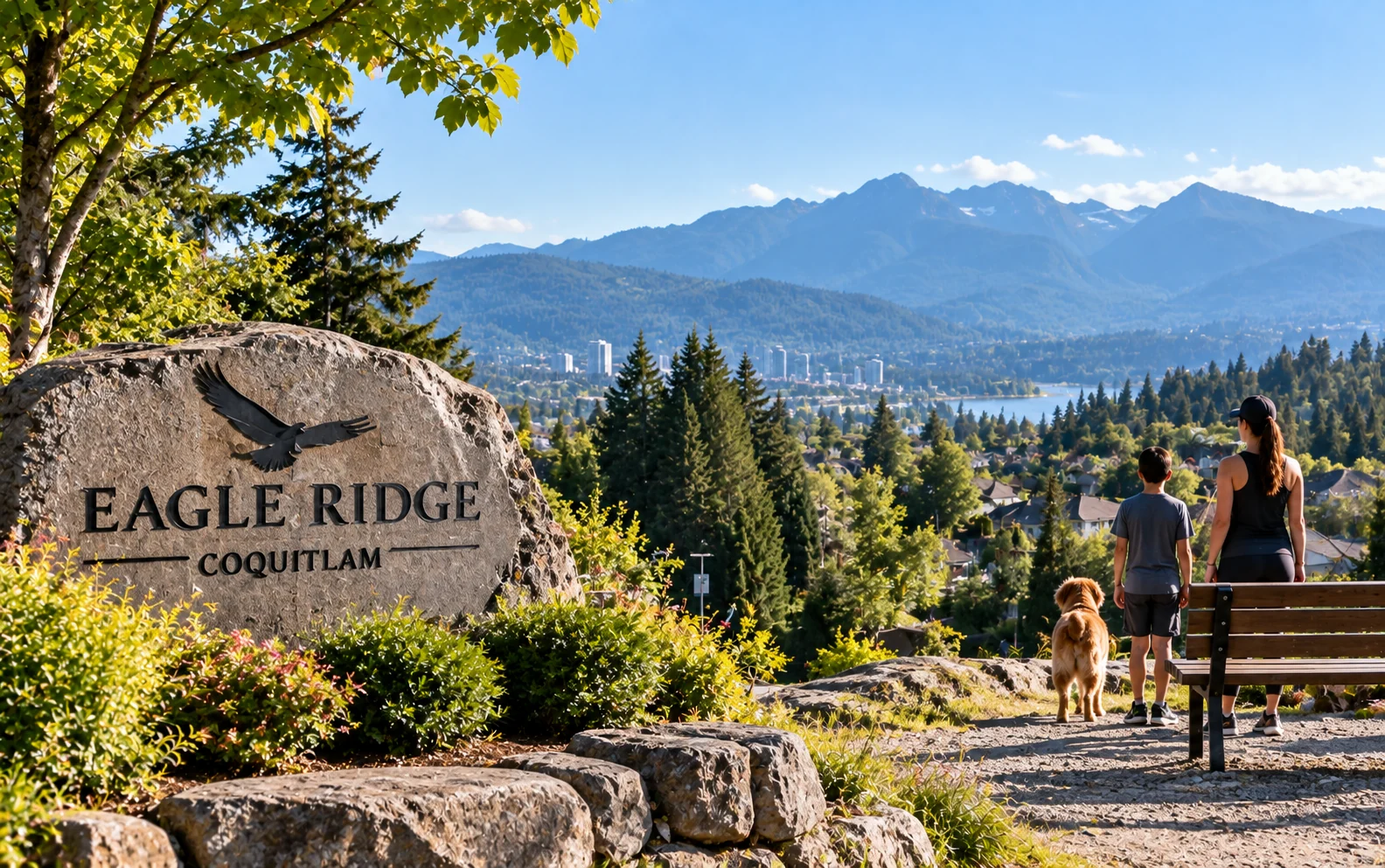 Eagle Ridge neighbourhood in Coquitlam with residential areas and mountain views