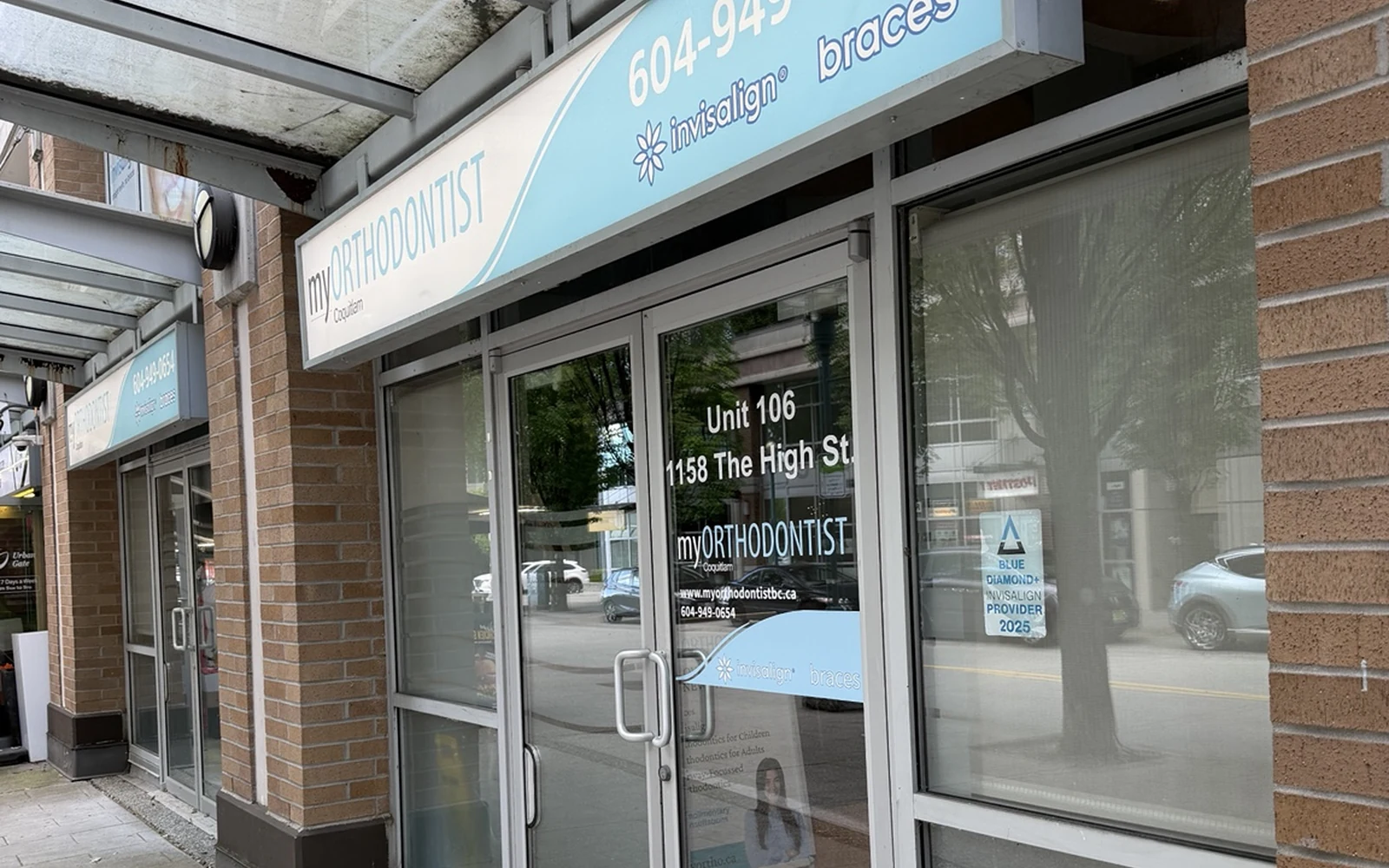 Exterior of myORTHODONTIST Coquitlam at Unit 106, 1158 The High Street